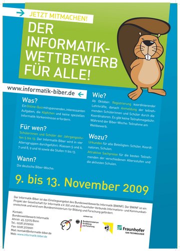 Plakat Informatik-Biber 2009